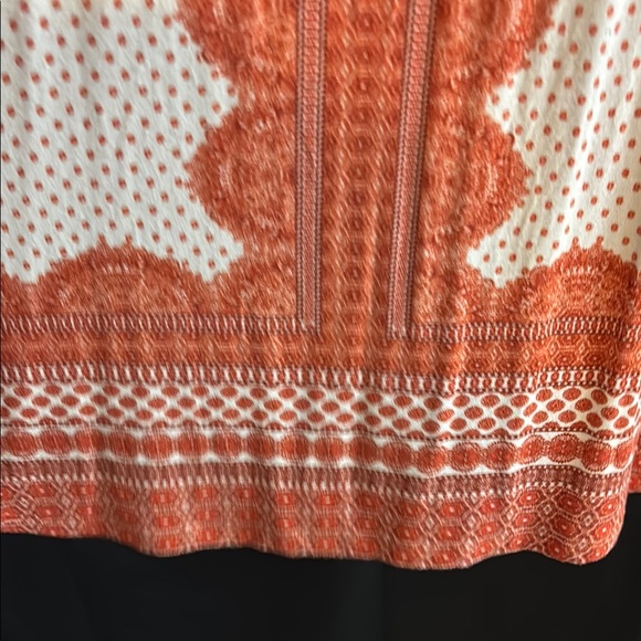 Daniel Rainn Sleeveless Orange and White Midi Top - Picture 4 of 5